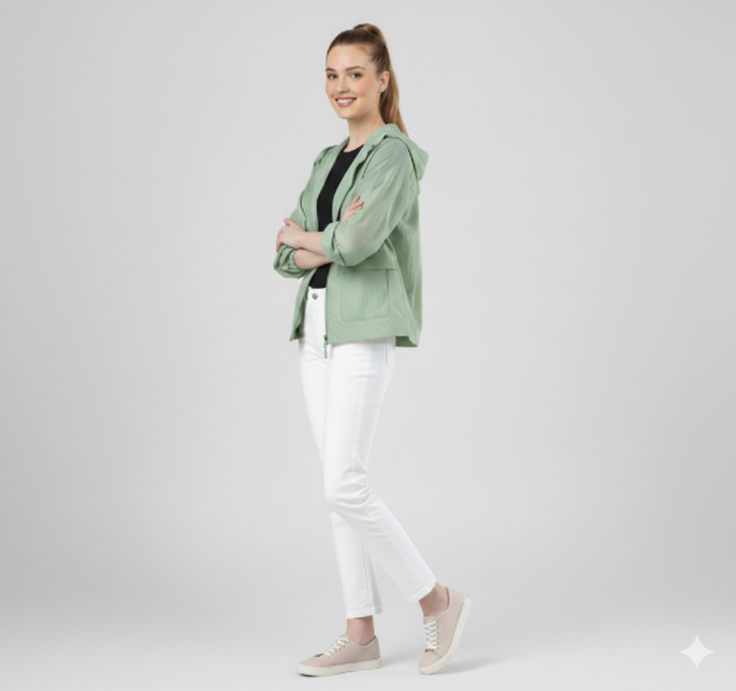 Damen Winddichte Regenjacke | Mit Kapuze