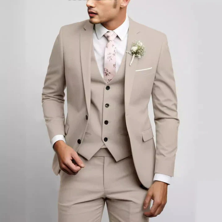 Slim Fit 3-teiliger Hochzeitsgast Anzug für Herren | Formell & Modern