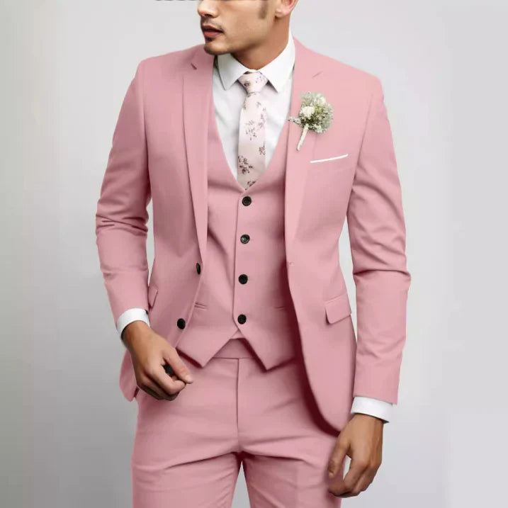 Slim Fit 3-teiliger Hochzeitsgast Anzug für Herren | Formell & Modern