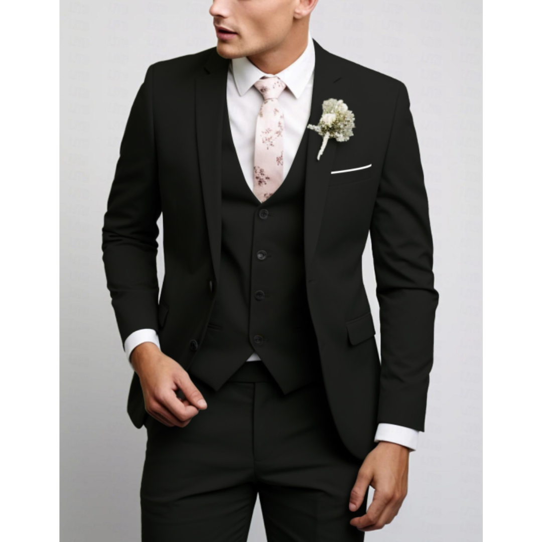 Slim Fit 3-teiliger Hochzeitsgast Anzug für Herren | Formell & Modern