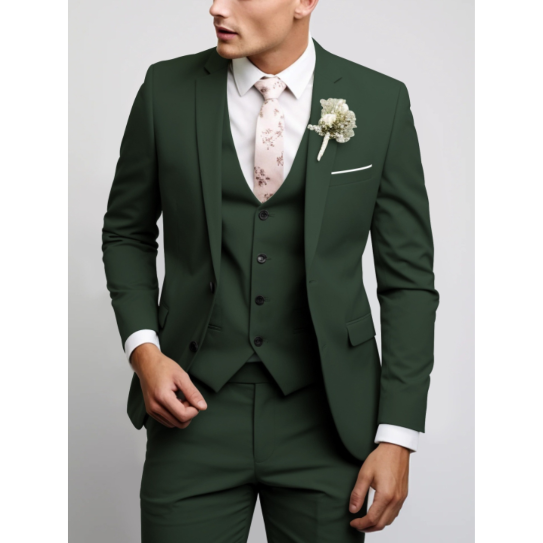 Slim Fit 3-teiliger Hochzeitsgast Anzug für Herren | Formell & Modern