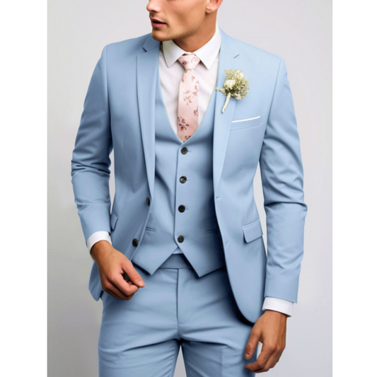 Slim Fit 3-teiliger Hochzeitsgast Anzug für Herren | Formell & Modern