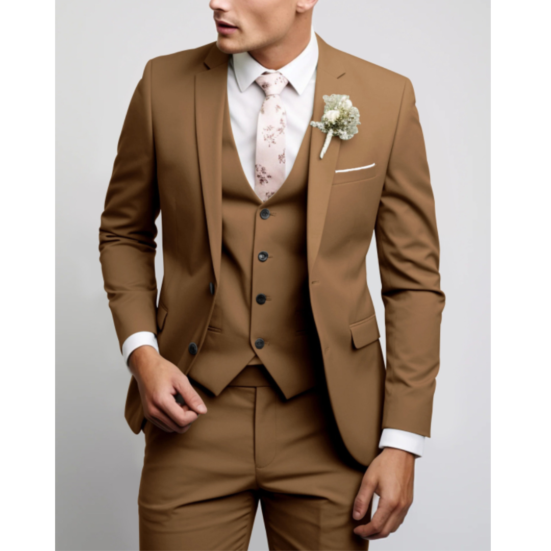 Slim Fit 3-teiliger Hochzeitsgast Anzug für Herren | Formell & Modern